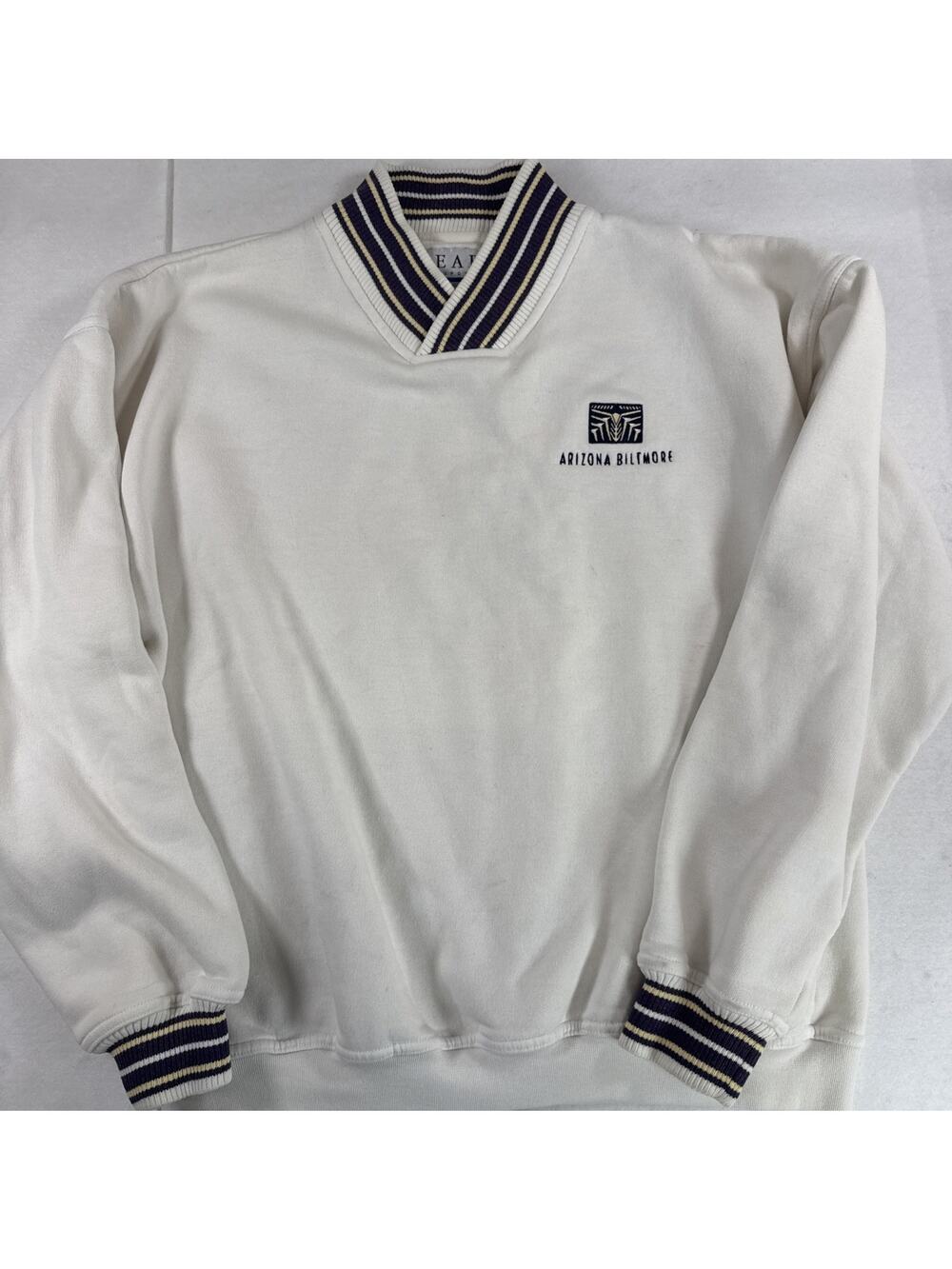 Vintage 90’s Arizona Biltmore Sweatshirt Mens Large White V Neck Pullover Golf